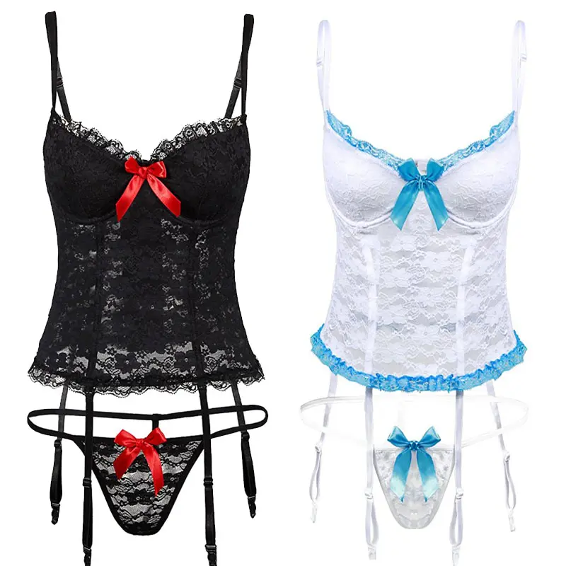 Garter Belt Set - Women Sexy Lingerie Set Babydoll Lace