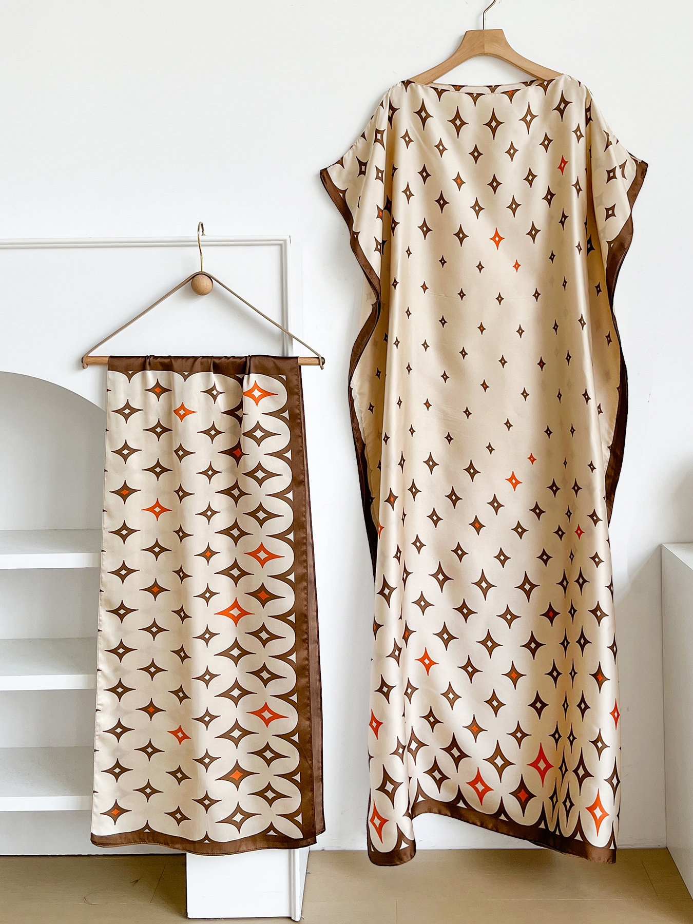 New Style Long Loose Silk Blen - Robe Silk Women ulasan dan harga