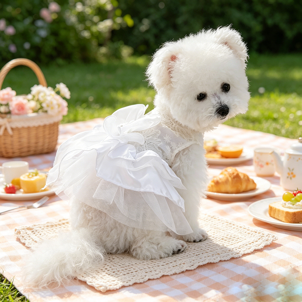Elegant Lace Bow Pet Dress, Go - Lace Teddy Lingerie ulasan dan harga
